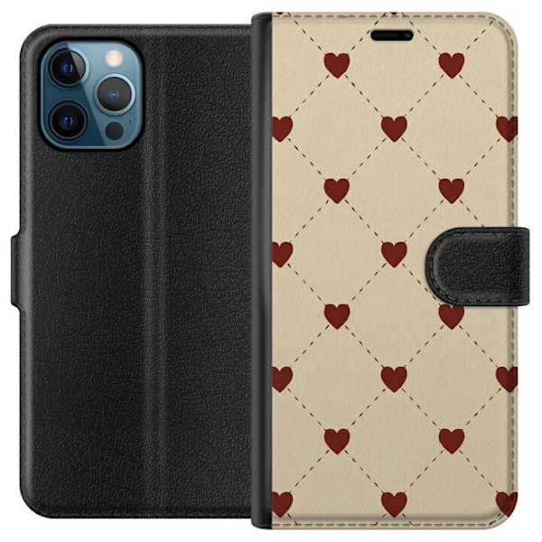 Apple iPhone 12 Pro Tegnebogsetui Hjertegitter