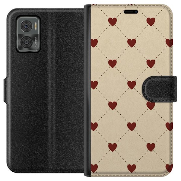 Motorola Moto E22i Lommeboketui Hjertegrind