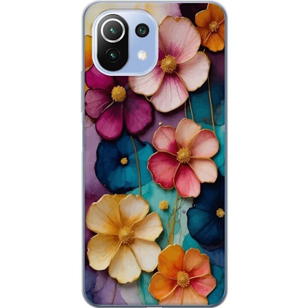 Xiaomi 11 Lite 5G NE Gennemsigtig cover Blomster Farver