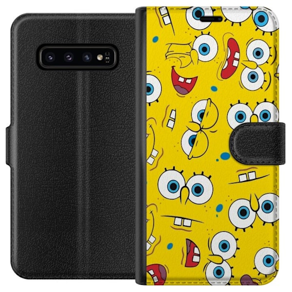 Samsung Galaxy S10 Tegnebogsetui SvampBob Firkant