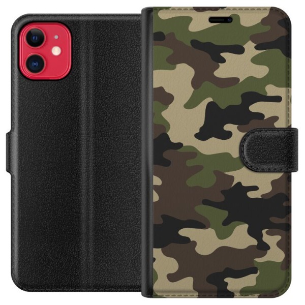 Apple iPhone 11 Lompakkokotelo Metsä camo