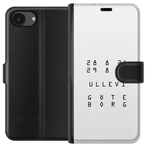 Kompatibel Tegnebogsetui til Apple iPhone 17e Ullevi Göteborg 2026 sort baggrund med hvid typografi og dato sort