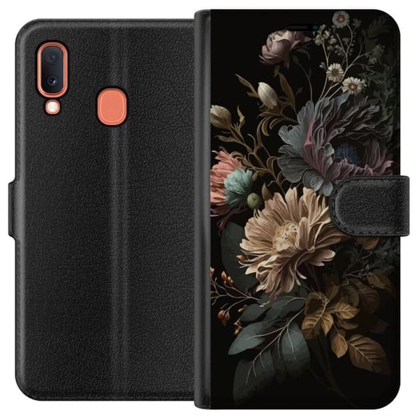 Kompatibelt Lommeboketui til Samsung Galaxy A20e Blomster