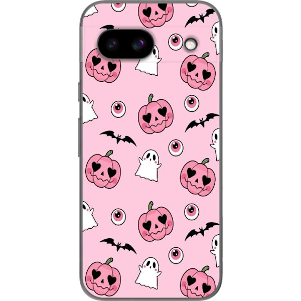 Google Pixel 8a Gennemsigtig cover Halloween Rosa