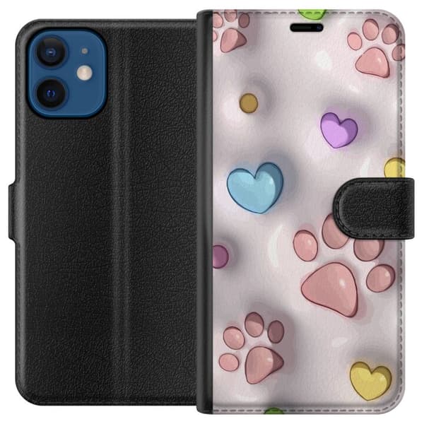 Kompatibelt Plånboksfodral till Apple iPhone 12 mini Fluffiga Tassar