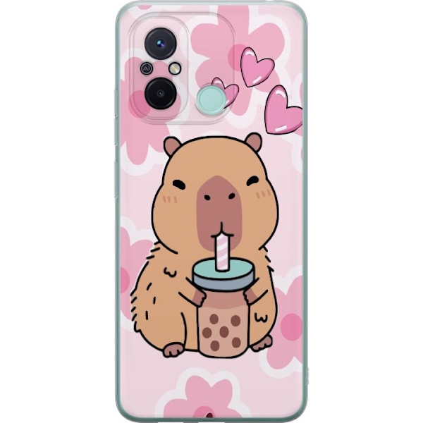 Xiaomi Redmi 12C Läpinäkyvä kuori Kawaii Capybara Sydän Anime-tyyli Söpö Suunnittelu Eläinaihe TikTok Suosittu Lahja Tyttö