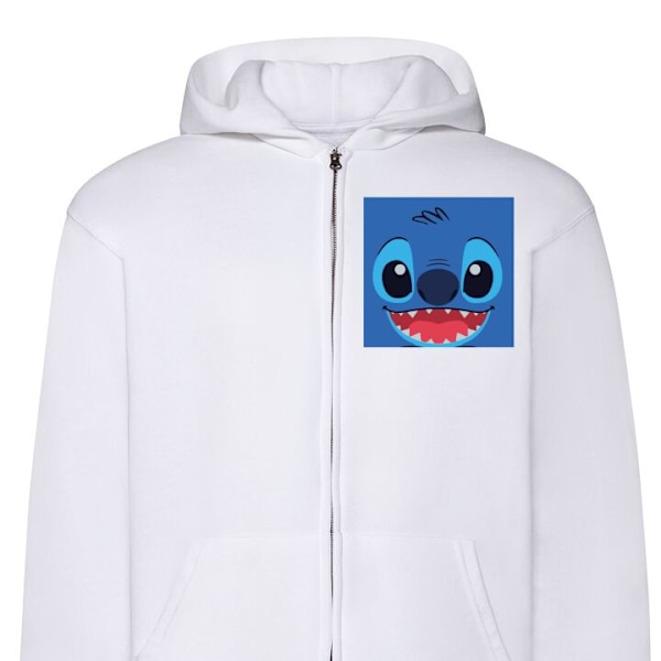 Zip-Hoodie | Huvtröja med Dragkedja för Vuxna Stitch vit M