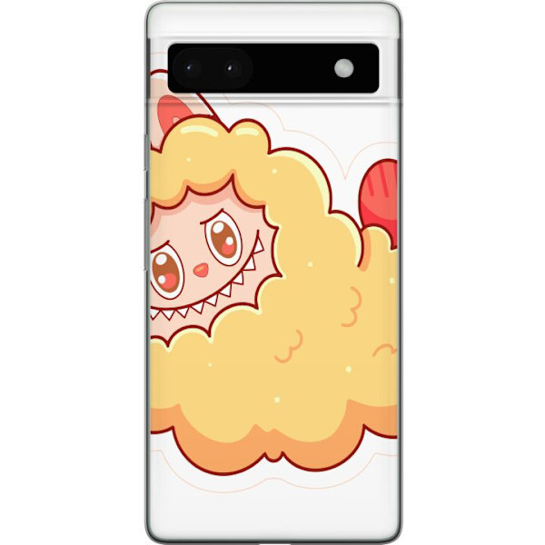 Google Pixel 6a Läpinäkyvä kuori Labubu Pesukarhu Pop Mart Hahmo Keräilyesine Söpö Suunnittelu Suosittu Teema Taideteos Leikkisarja
