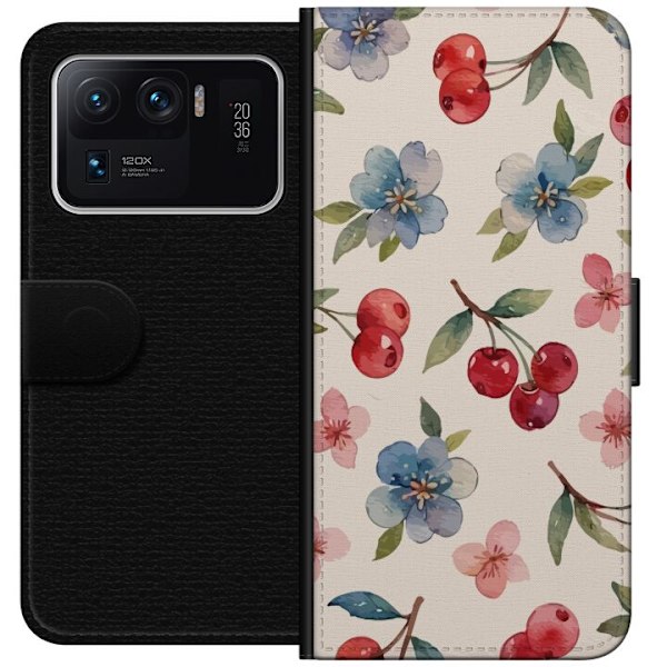 Xiaomi Mi 11 Ultra Tegnebogsetui Bær & Blomster - mønster me