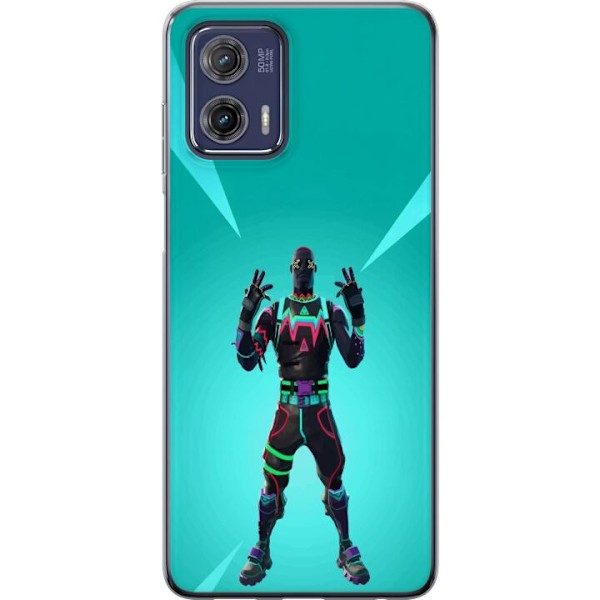 Motorola Moto G73 Gennemsigtig cover sort ridder fortnite