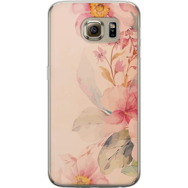 Samsung Galaxy S6 Genomskinligt Skal Färgglada Blommor