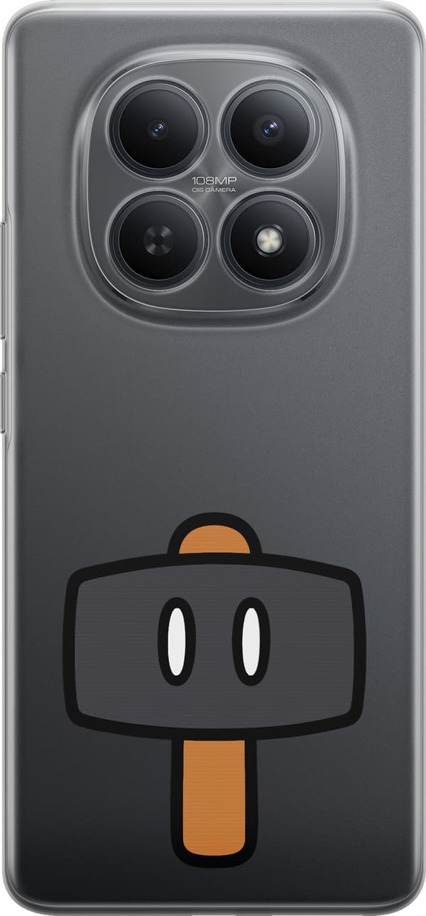 Kompatibel Mobilcover til Xiaomi Redmi Note 15 Pro Sort spillehammer - Sort motiv med sort hammer. sort