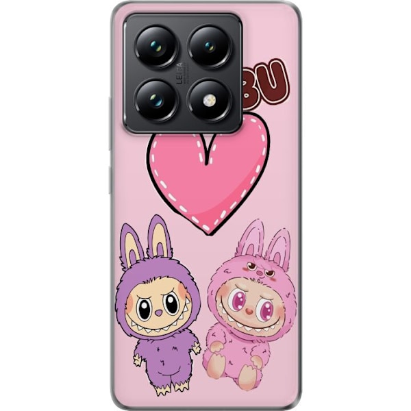 Xiaomi 14T Gjennomsiktig deksel Labubu Pink Monster