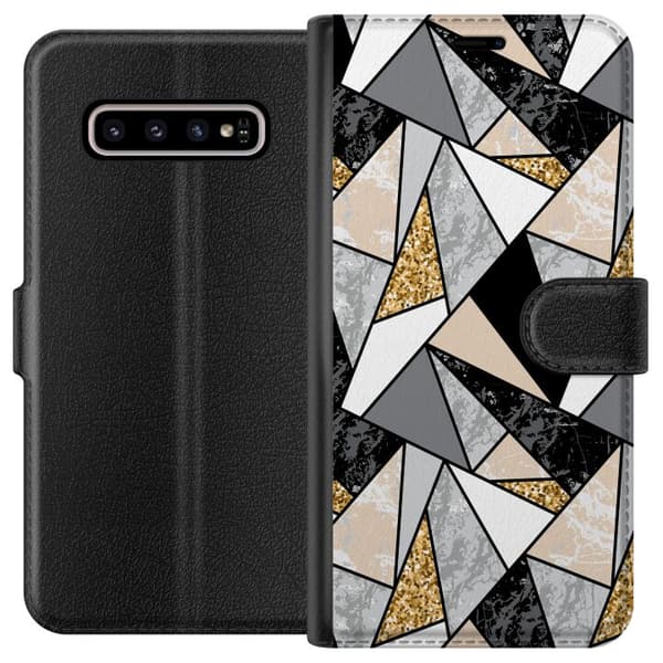 Kompatibelt Lommeboketui til Samsung Galaxy S10+ Marmorutskrift