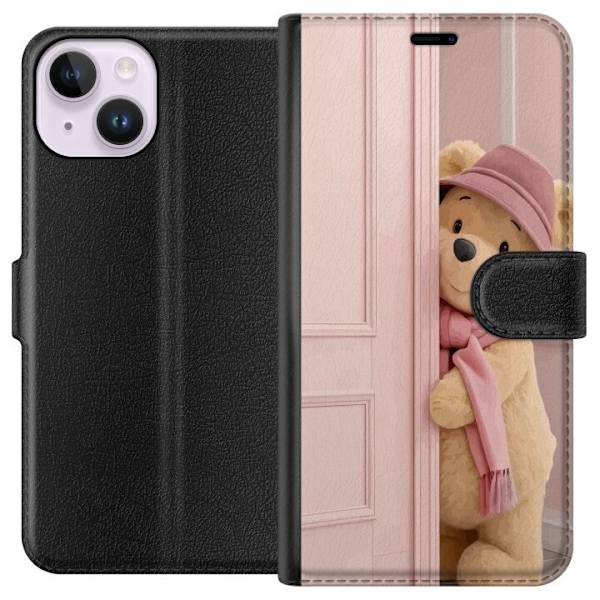 Apple iPhone 14 Plånboksfodral Nalle Puh Disney Motiv Tecknad Serie Klassisk Populär Barn Motiv Disneyfigur Ikonisk Karaktär