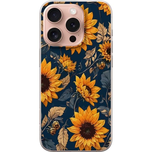 Kompatibelt Mobilskal till Apple iPhone 16 Pro Solrosor