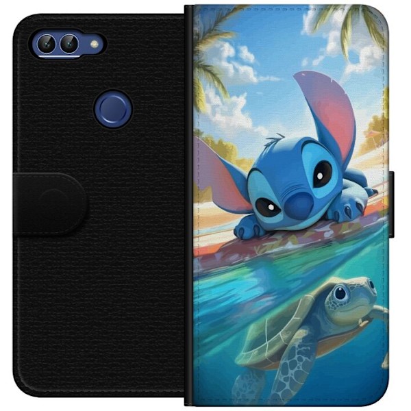 Huawei P smart Tegnebogsetui Stitch med skildpadde - sød blå
