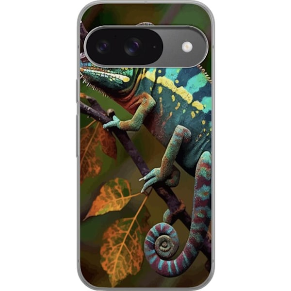 Google Pixel 9 Pro Genomskinligt Skal Ödla Grafisk Streetwear Design Djurmönster Modern Urban Stil Populärt Motiv Kreativ Art Trend