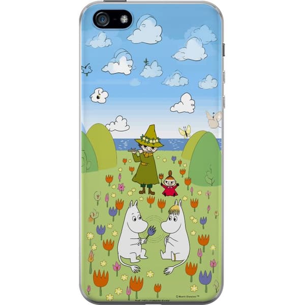 Kompatibelt Mobildeksel til Apple iPhone 5 Mumin i blomsteräng grønn