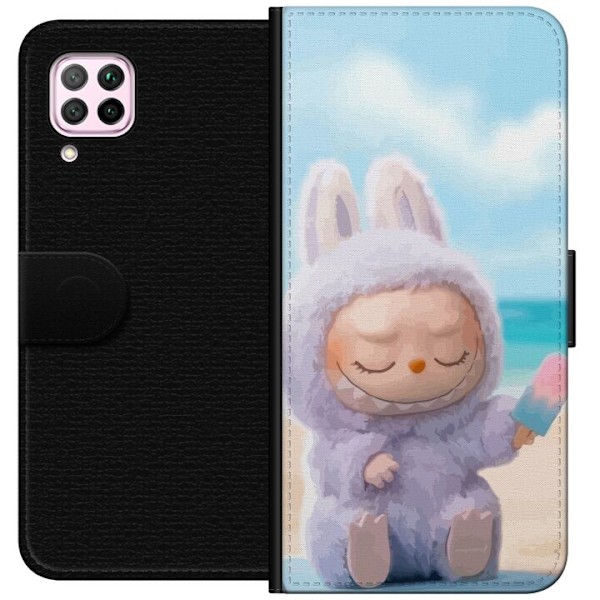 Huawei P40 lite Lompakkokotelo Labubu Vaaleanpunainen Tunnelma