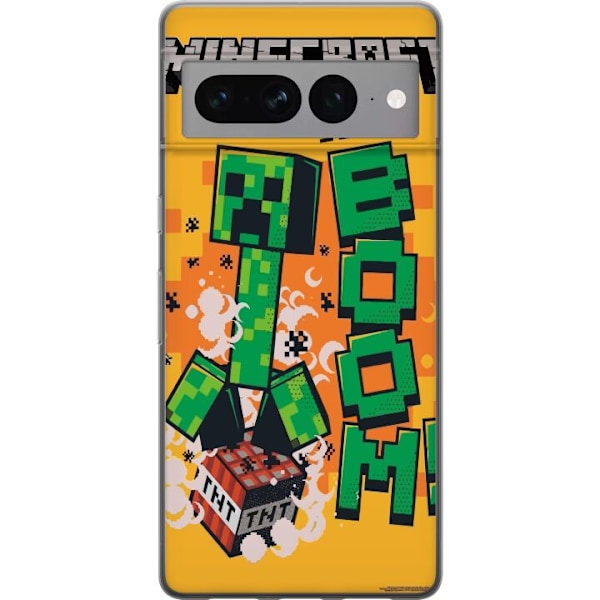 Google Pixel 7 Pro Läpinäkyvä kuori Minecraft Boom