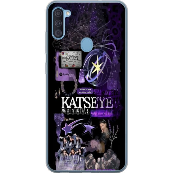 Kompatibelt Mobildeksel til Samsung Galaxy A11 KATSEYE lila stjärncollage lila