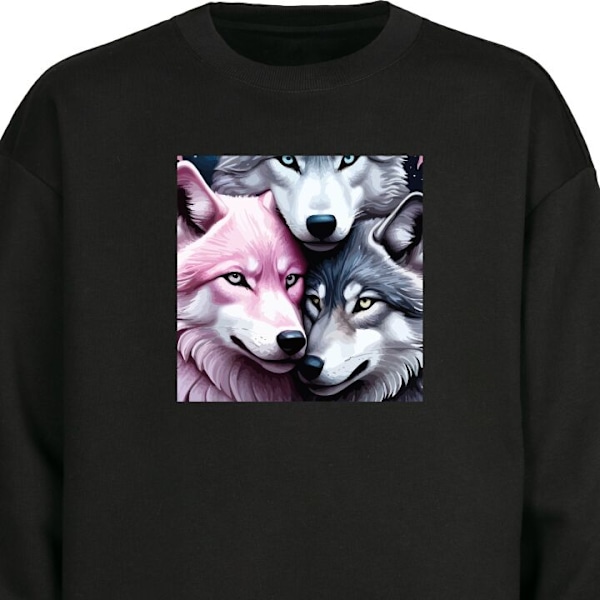 Sweatshirt for Voksen | Klassisk Collegegenser Varger svart XXL