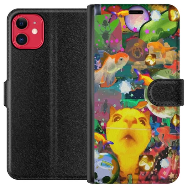 Kompatibel Tegnebogsetui til Apple iPhone 11 Sjove dyr