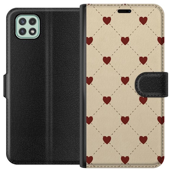 Samsung Galaxy A22 5G Lompakkokotelo Sydänverkko