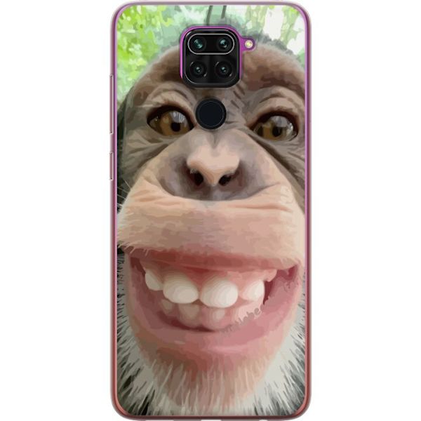 Xiaomi Redmi Note 9 Genomskinligt Skal Chimp Selfie Rolig Grafisk Design Apa Djurmotiv Trend Roligt Motiv Populärt Urban Art Stil