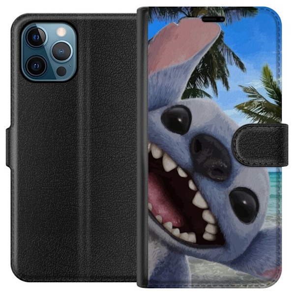 Apple iPhone 12 Pro Max Lommeboketui Stitch mobildeksel med palmer i søtt vennskapsdesign.