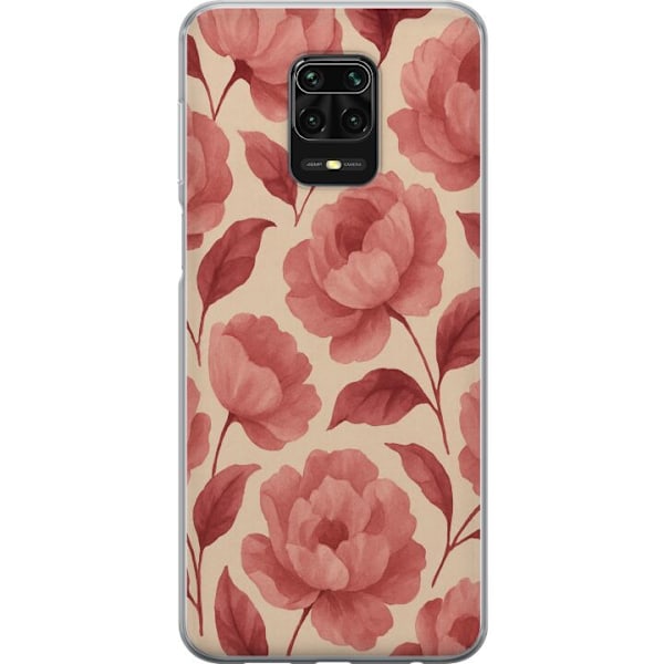 Xiaomi Redmi Note 9S Gennemsigtig cover Roseblomst