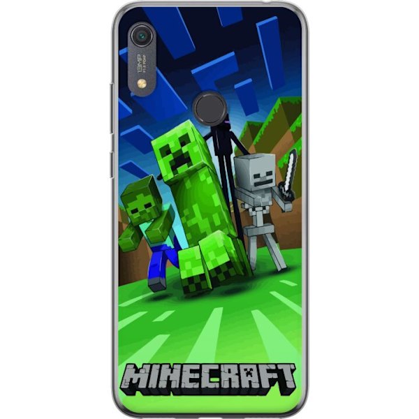 Huawei Y6s (2019) Läpinäkyvä kuori Minecraft Creeper mobilskal i klassisk grön pixelstil