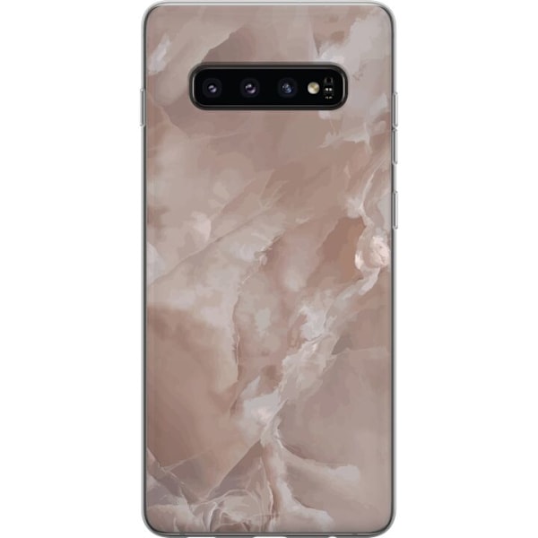 Samsung Galaxy S10 Genomskinligt Skal Marmor Rosa