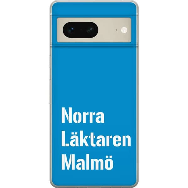 Kompatibelt Mobildeksel til Google Pixel 7 Minimalistisk blå tekstdesign med Malmö-tema og moderne typografisk stil blå