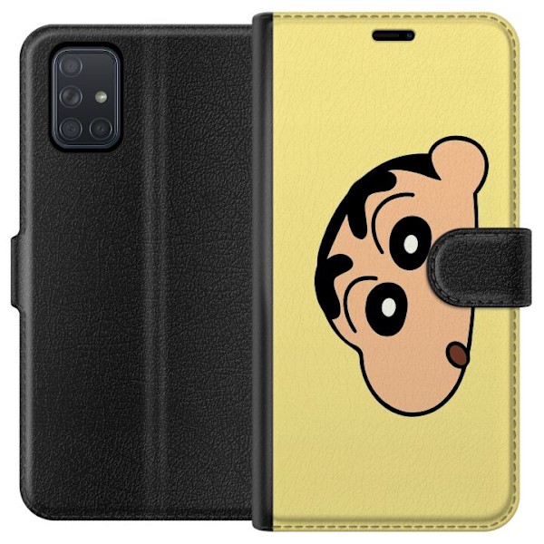 Samsung Galaxy A71 Tegnebogsetui Peeking Shinchan