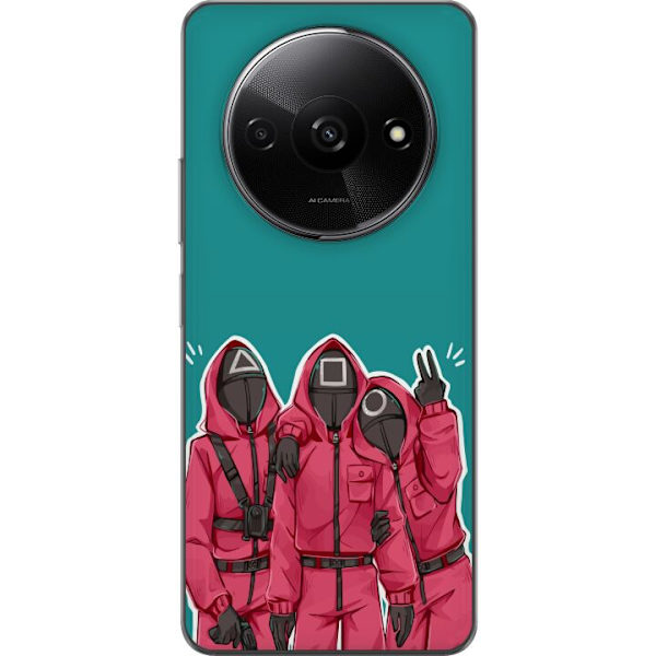 Xiaomi Redmi A3 Läpinäkyvä kuori Squid Game Hahmot Graafinen Suunnittelu Sarjakuvasarjan Hahmot Suosittu TV-Teema Aasialainen Tyyli Jännittävä T