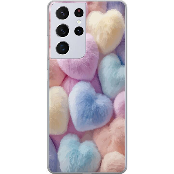 Samsung Galaxy S21 Ultra 5G Genomskinligt Skal Hjärtan Kärlek Grafisk Design Romantiskt Motiv Populärt Symbol Grafiskt Mönster Dekoration