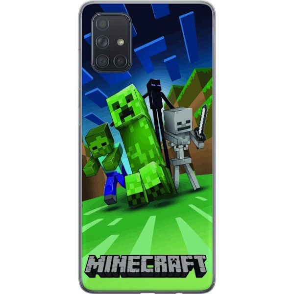 Samsung Galaxy A71 Läpinäkyvä kuori Minecraft Creeper mobilskal i klassisk grön pixelstil