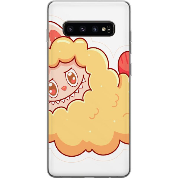 Samsung Galaxy S10 Genomskinligt Skal Labubu Tvättbjörn Pop Mart Figur Samlarobjekt Söt Design Populärt Motiv Art Toy Kreativ Figurserie