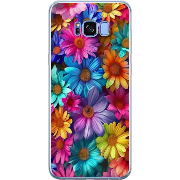 Samsung Galaxy S8+ Genomskinligt Skal Gerbera Blommor Färgglad Dekor Blommotiv Populärt Heminredning Färg Rik Väggkonst Design