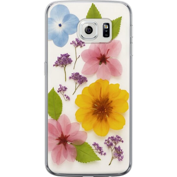 Samsung Galaxy S6 edge Genomskinligt Skal Pressade blommor