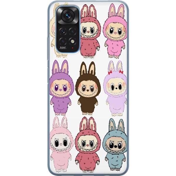 Xiaomi Redmi Note 11 Genomskinligt Skal Labubu Pink Monster – Popkonst med Kawaii-touch
