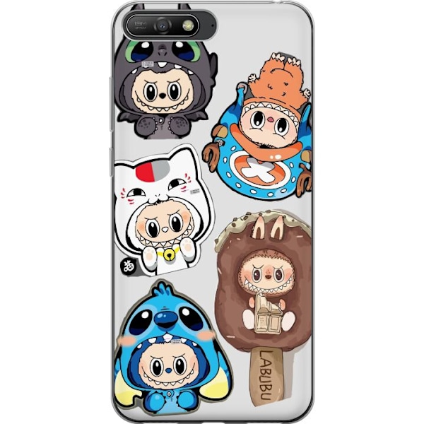 Huawei Y6 (2018) Genomskinligt Skal Labubu figursamling – Pop Mart Labubu The Monsters i färgglad design
