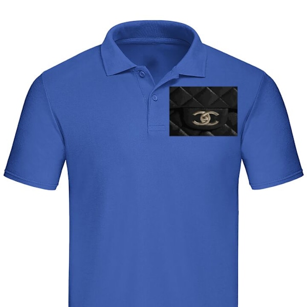 Poloshirt til Voksen | Elegant Poloshirt Chanel Sort Blå X-Large