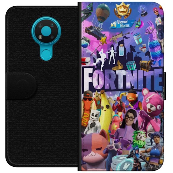 Nokia 3.4 Lompakkokotelo Fortnite Skins Emotes Battle Royale Hahmot Gamer Peliteema Siisti Lapset Nuoret