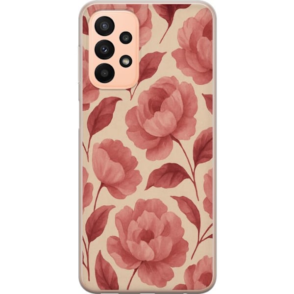 Samsung Galaxy A23 Gennemsigtig cover Roseblomst