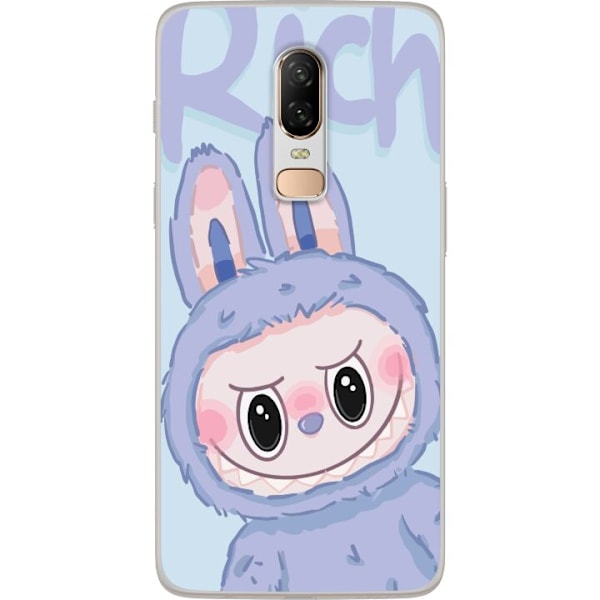 OnePlus 6 Genomskinligt Skal Blue Bunny Labubu