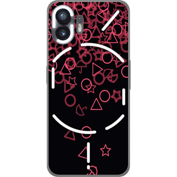 Nothing Phone (2) Genomskinligt Skal Squid Game Ikoner Serie Design Populärt TV Spel Ikoner Grafiskt Motiv Asiatisk Trend Dramaserie