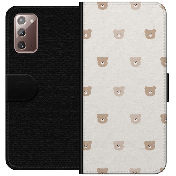 Samsung Galaxy Note20 Tegnebogsetui Teddybaggrund - søde teddybjørne mod en blød baggrund